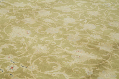 Tebriz Beige Classic Cotton Wool Handmade Area Rug 12'0'' x 17'5''