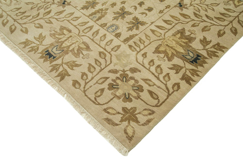 Tebriz Beige Classic Cotton Wool Handmade Area Rug 11'9'' x 14'5''