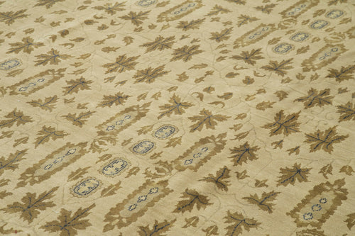 Tebriz Beige Classic Cotton Wool Handmade Area Rug 11'9'' x 14'5''