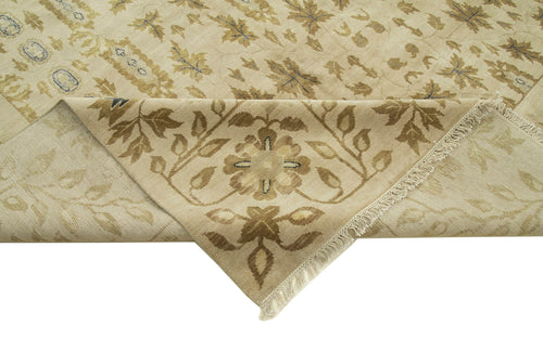 Tebriz Beige Classic Cotton Wool Handmade Area Rug 11'9'' x 14'5''