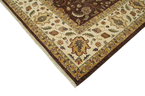Tebriz Brown Classic Cotton Wool Handmade Area Rug 11'10'' x 14'10''