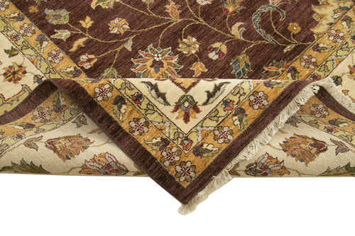 Tebriz Brown Classic Cotton Wool Handmade Area Rug 11'10'' x 14'10''