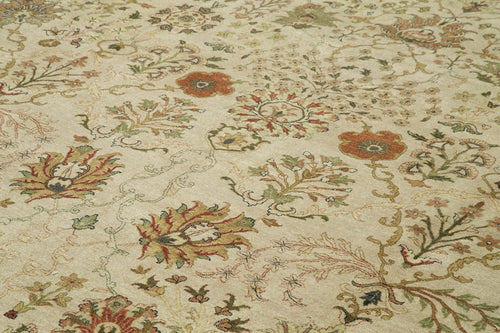 Tebriz Beige Classic Cotton Wool Handmade Area Rug 13'0'' x 17'1''