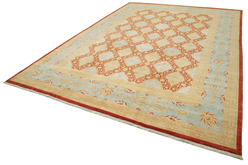 Tebriz Yellow Classic Cotton Wool Handmade Area Rug 12'2'' x 17'2''