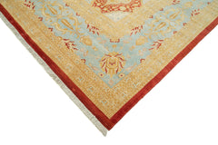 Tebriz Yellow Classic Cotton Wool Handmade Area Rug 12'2'' x 17'2''