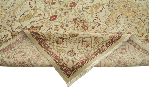 Tebriz Beige Classic Cotton Wool Handmade Area Rug 11'11'' x 15'0''