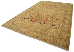 Tebriz Beige Classic Cotton Wool Handmade Area Rug 10'10'' x 17'3''