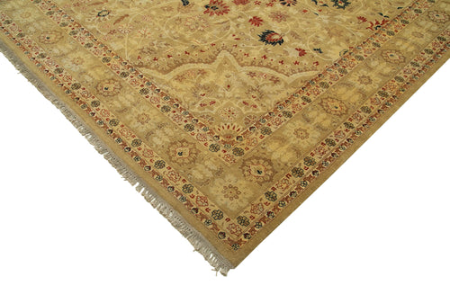 Tebriz Beige Classic Cotton Wool Handmade Area Rug 10'10'' x 17'3''