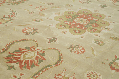 Tebriz Beige Classic Cotton Wool Handmade Area Rug 11'9'' x 16'3''