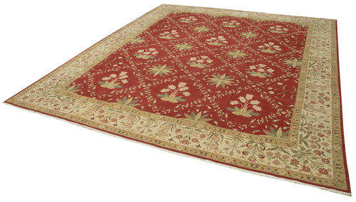 Tebriz Red Classic Cotton Wool Handmade Area Rug 11'11'' x 14'4''