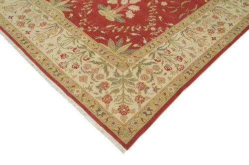 Tebriz Red Classic Cotton Wool Handmade Area Rug 11'11'' x 14'4''