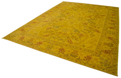 Tebriz Yellow Classic Cotton Wool Handmade Area Rug 12'0'' x 16'1''