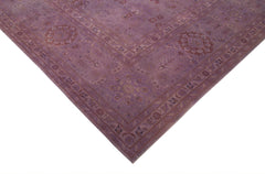 Tebriz Purple Classic Cotton Wool Handmade Area Rug 13'1'' x 17'3''