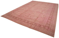 Tebriz Pink Classic Cotton Wool Handmade Area Rug 13'0'' x 18'11''