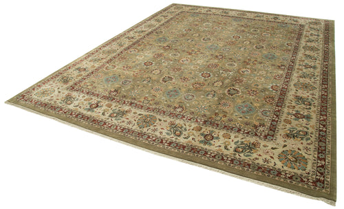 Tebriz Brown Classic Cotton Wool Handmade Area Rug 11'11'' x 15'3''