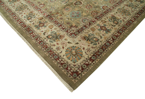 Tebriz Brown Classic Cotton Wool Handmade Area Rug 11'11'' x 15'3''