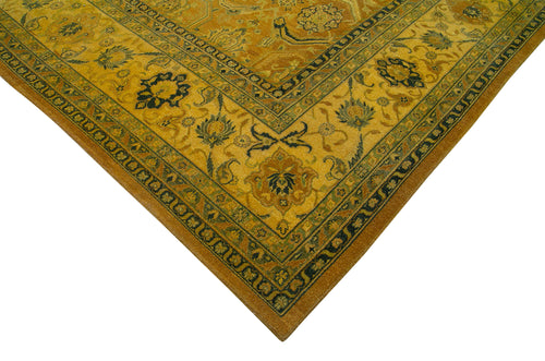 Tebriz Yellow Classic Cotton Wool Handmade Area Rug 13'10'' x 19'9''