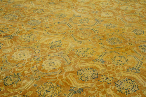 Tebriz Yellow Classic Cotton Wool Handmade Area Rug 13'10'' x 19'9''