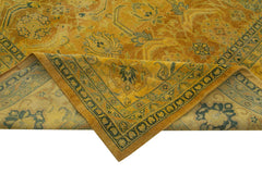 Tebriz Yellow Classic Cotton Wool Handmade Area Rug 13'10'' x 19'9''