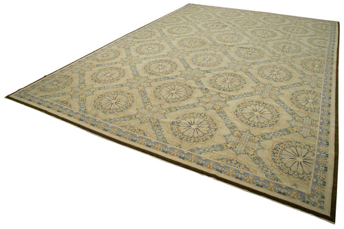 Tebriz Beige Classic Cotton Wool Handmade Area Rug 13'8'' x 20'2''