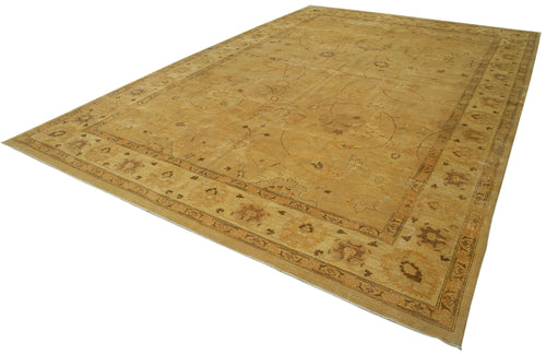 Tebriz Orange Classic Cotton Wool Handmade Area Rug 10'3'' x 15'5''