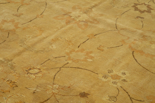 Tebriz Orange Classic Cotton Wool Handmade Area Rug 10'3'' x 15'5''