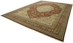 Tebriz Beige Classic Cotton Wool Handmade Area Rug 12'0'' x 17'3''
