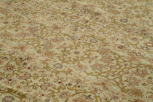 Tebriz Beige Classic Cotton Wool Handmade Area Rug 11'7'' x 17'9''