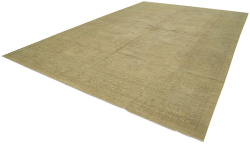 Tebriz Beige Classic Cotton Wool Handmade Area Rug 11'9'' x 17'2''