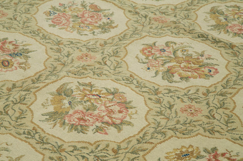 Tebriz Beige Classic Cotton Wool Handmade Area Rug 12'0'' x 14'9''