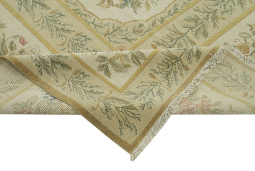 Tebriz Beige Classic Cotton Wool Handmade Area Rug 12'0'' x 14'9''