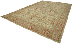 Tebriz Beige Classic Cotton Wool Handmade Area Rug 11'9'' x 18'4''
