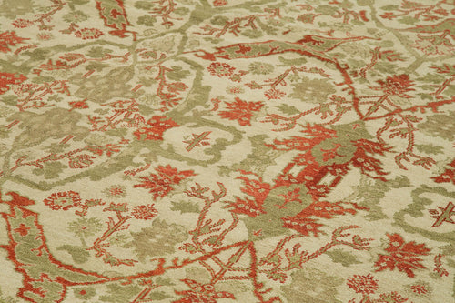 Tebriz Beige Classic Cotton Wool Handmade Area Rug 11'9'' x 18'4''