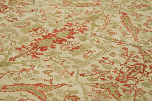 Tebriz Beige Classic Cotton Wool Handmade Area Rug 12'2'' x 15'11''