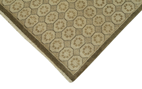 Handmade Area Rug – Classic Beige Turkish Hand Knotted Wool Cotton Carpet 11'9''x18'7''