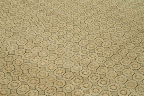 Handmade Area Rug – Classic Beige Turkish Hand Knotted Wool Cotton Carpet 11'9''x18'7''