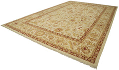 Tebriz Beige Classic Cotton Wool Handmade Area Rug 12'1'' x 18'10''