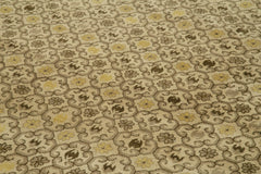 Tebriz Beige Classic Cotton Wool Handmade Area Rug 11'10'' x 18'1''