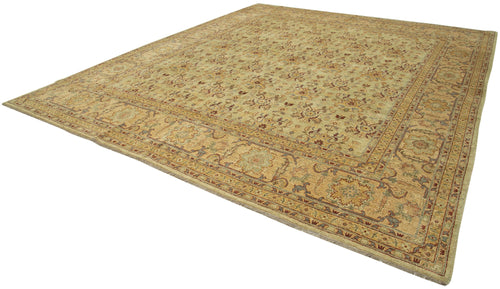 Tebriz Green Classic Cotton Wool Handmade Area Rug 12'2'' x 14'0''