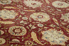 Tebriz Red Classic Cotton Wool Handmade Area Rug 11'11'' x 15'2''