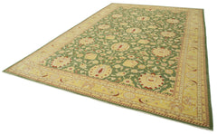 Tebriz Green Classic Cotton Wool Handmade Area Rug 12'2'' x 17'10''