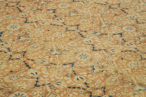 Tebriz Orange Classic Cotton Wool Handmade Area Rug 12'11'' x 17'11''