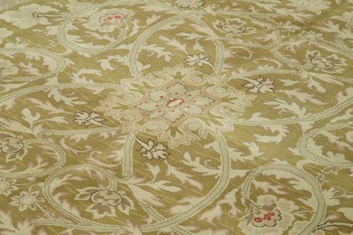 Tebriz Beige Classic Cotton Wool Handmade Area Rug 13'1'' x 14'7''