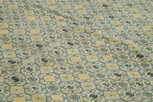 Tebriz Beige Classic Cotton Wool Handmade Area Rug 11'11'' x 17'9''