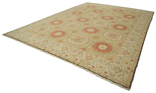 Tebriz Beige Classic Cotton Wool Handmade Area Rug 12'1'' x 16'11''