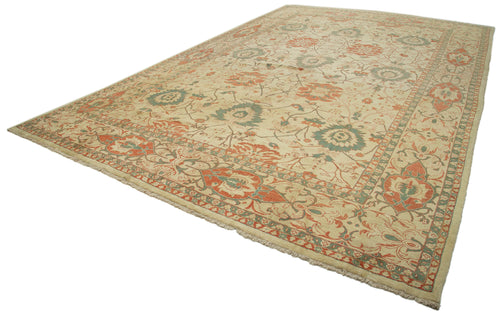 Tebriz Beige Classic Cotton Wool Handmade Area Rug 12'0'' x 18'0''