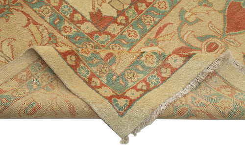 Tebriz Beige Classic Cotton Wool Handmade Area Rug 12'0'' x 18'0''