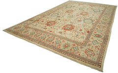 Tebriz Beige Classic Cotton Wool Handmade Area Rug 11'5'' x 17'4''