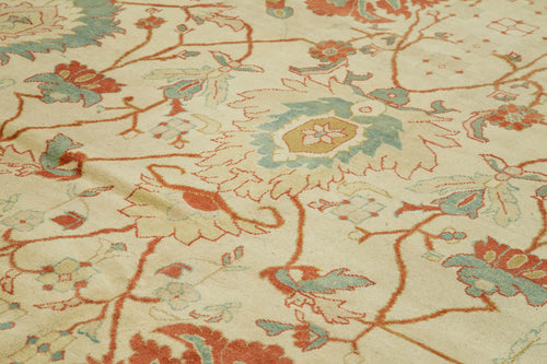 Tebriz Beige Classic Cotton Wool Handmade Area Rug 11'5'' x 17'4''