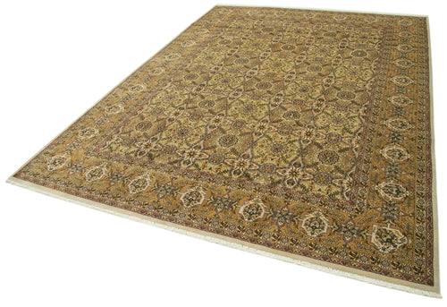 Tebriz Beige Classic Cotton Wool Handmade Area Rug 10'0'' x 14'0''
